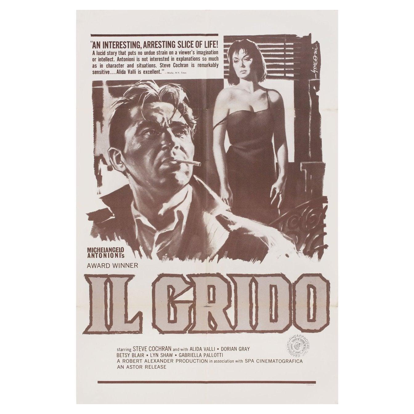 Il Grido 1957 U.S. One Sheet Film Poster For Sale