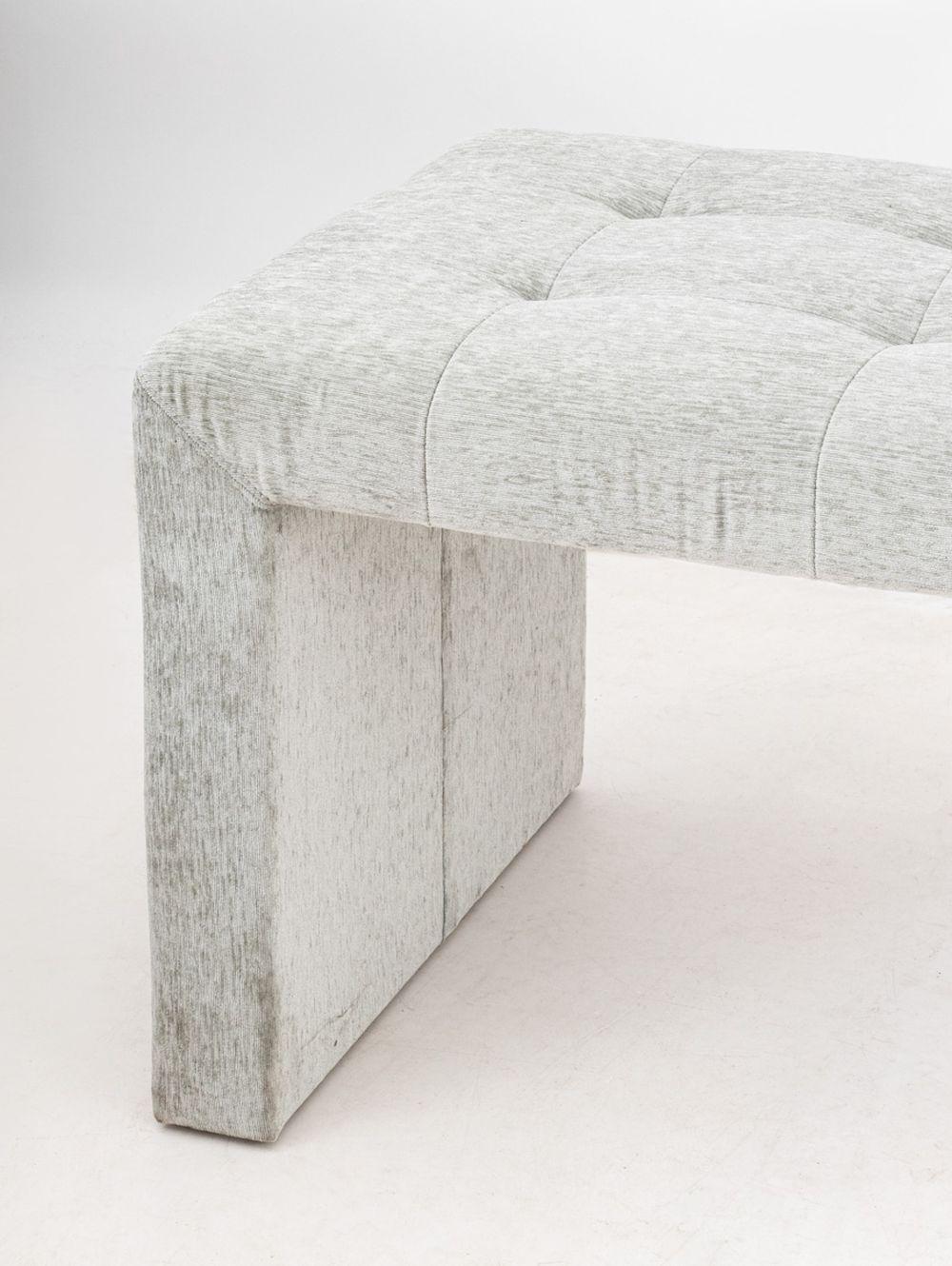Post-Modern Il Loft Gray Upholstered Kyoto Bench For Sale