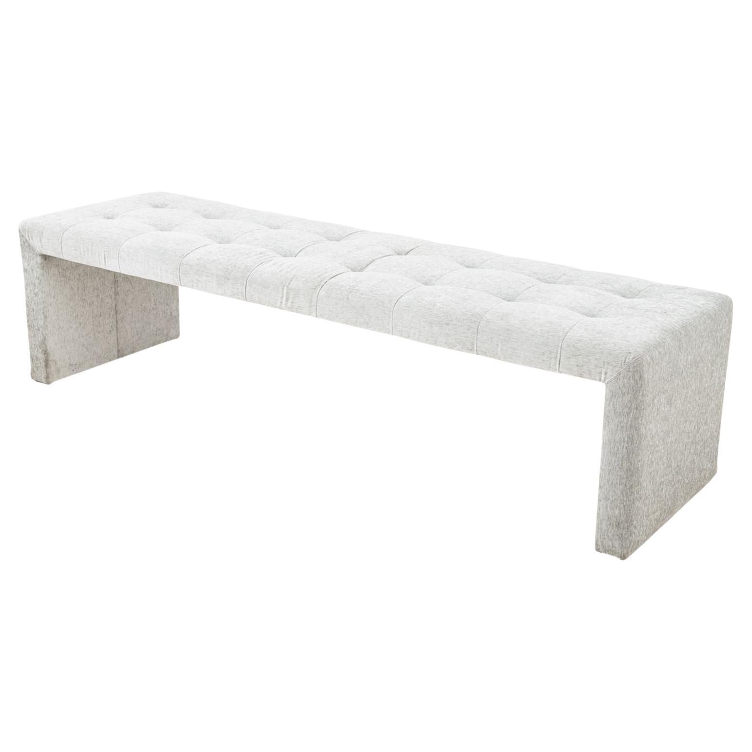 Il Loft Gray Upholstered Kyoto Bench For Sale