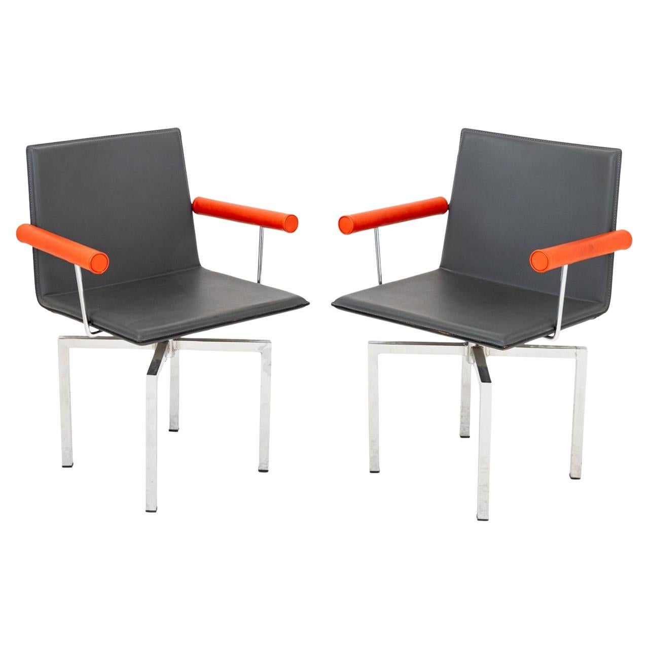 Il Loft "HI.02" Fauteuils pivotants en cuir Hils, Pr. en vente