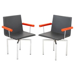 Il Loft "HI.02" Hils Leather Swivel Armchairs, Pr.