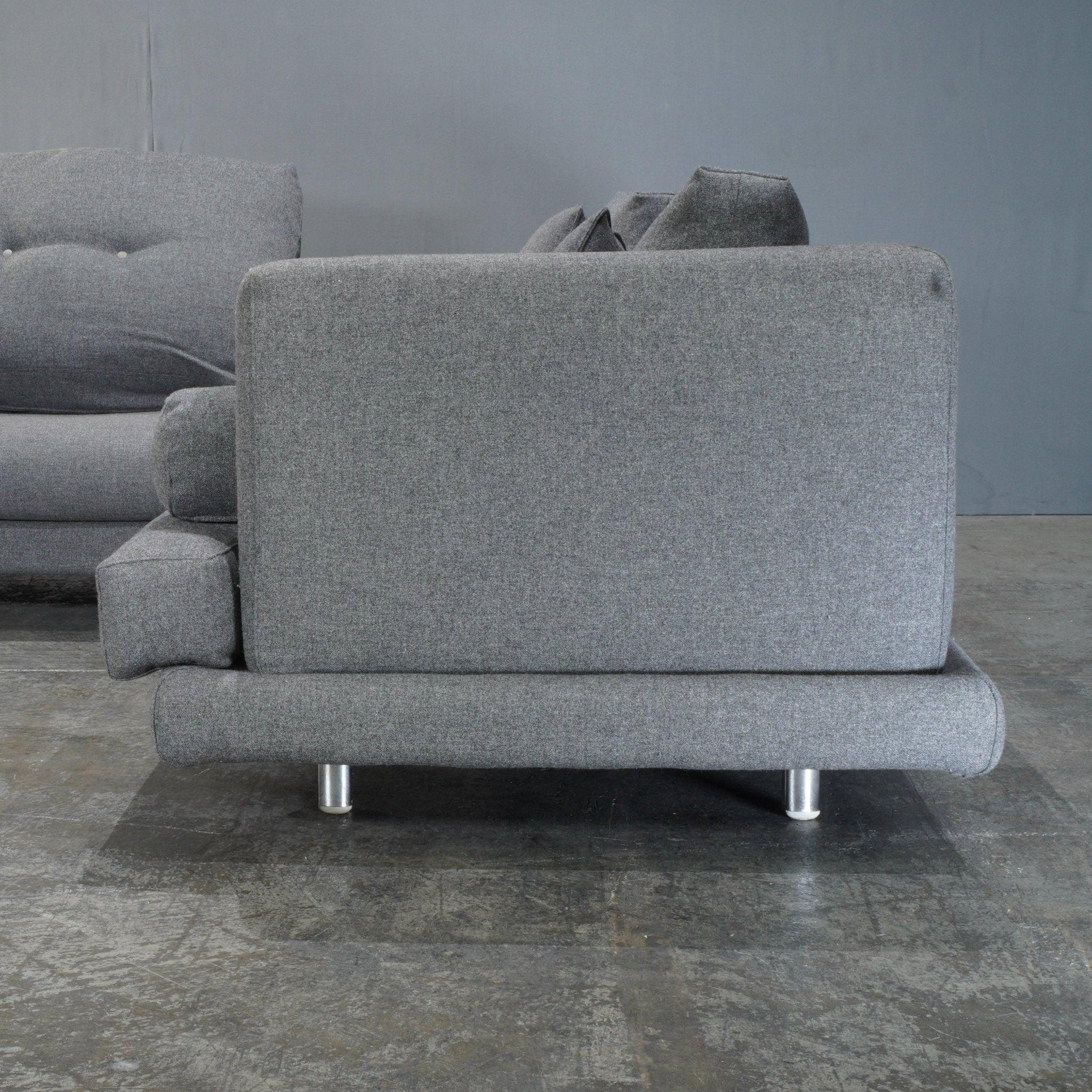 Italian Il Loft Mercury Line Modular Grey Sofa by Giorgio Saporiti