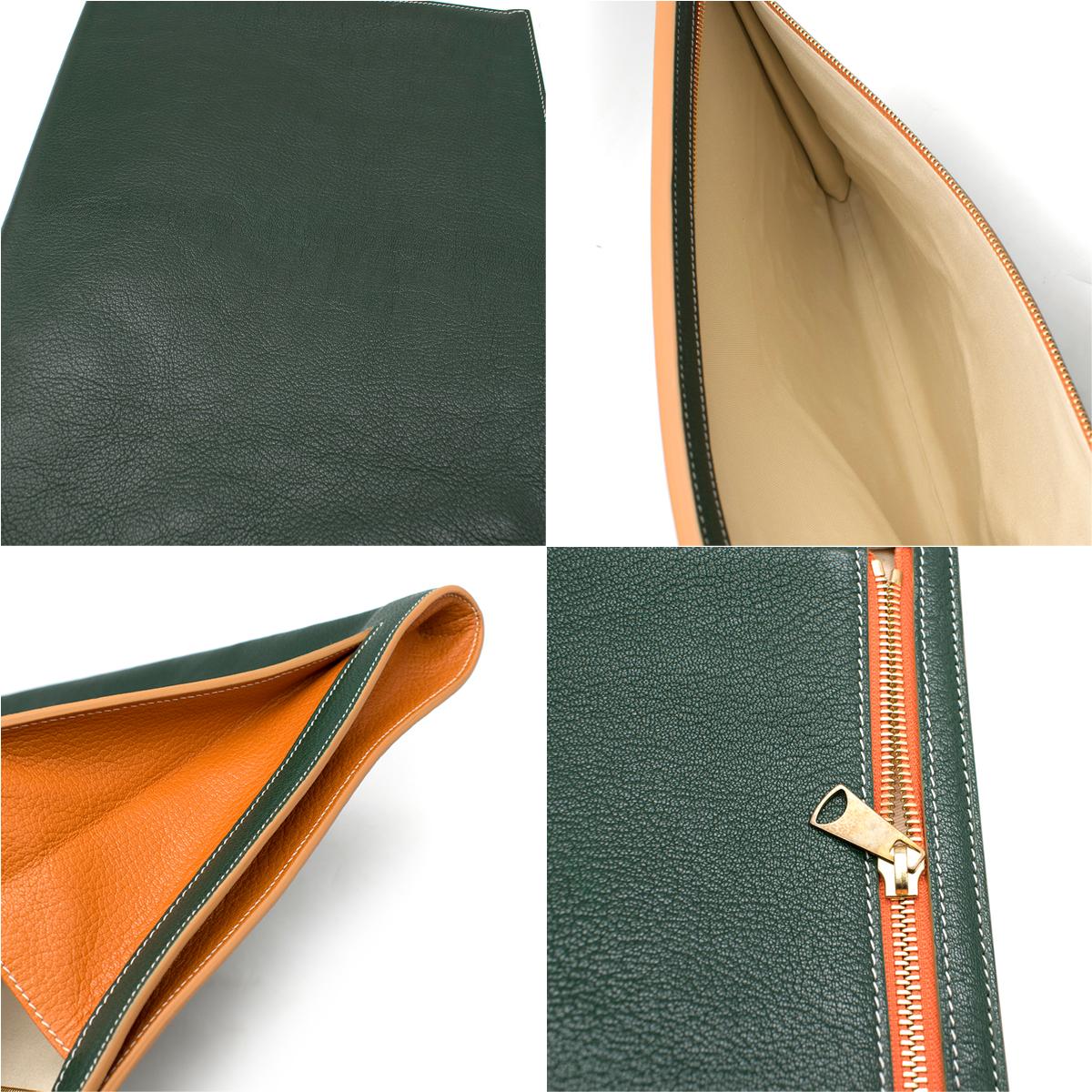 Il Micio Green Goatskin A4 Folio Document Case 1