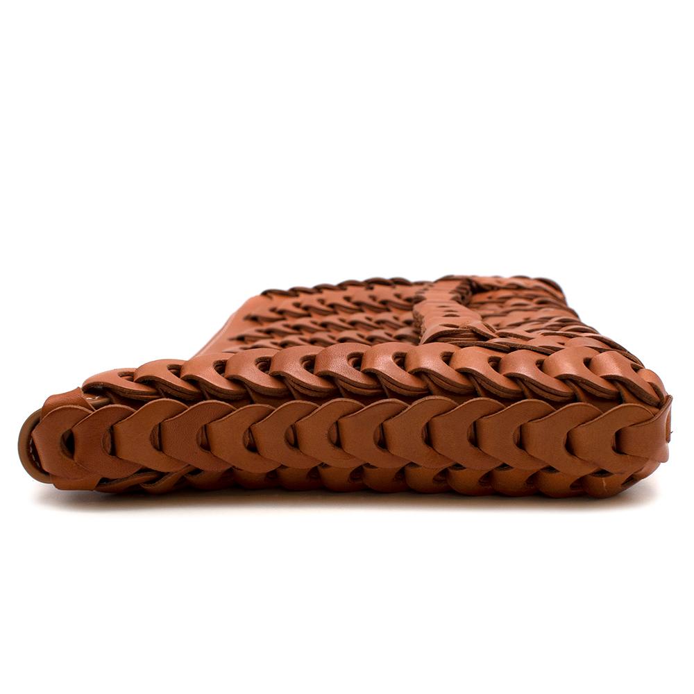 leather woven clutch