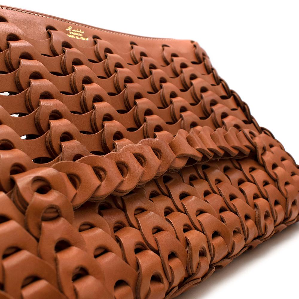 Il Micio Hidetaka Fukaya Brown Leather Woven Bag In New Condition For Sale In London, GB