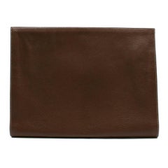 Il Micio Teak Brown Goatskin A4 Folio Document Case