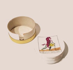 "Il Mondo Alla Rovescia" Set of 8 Piero Fornasetti Coasters