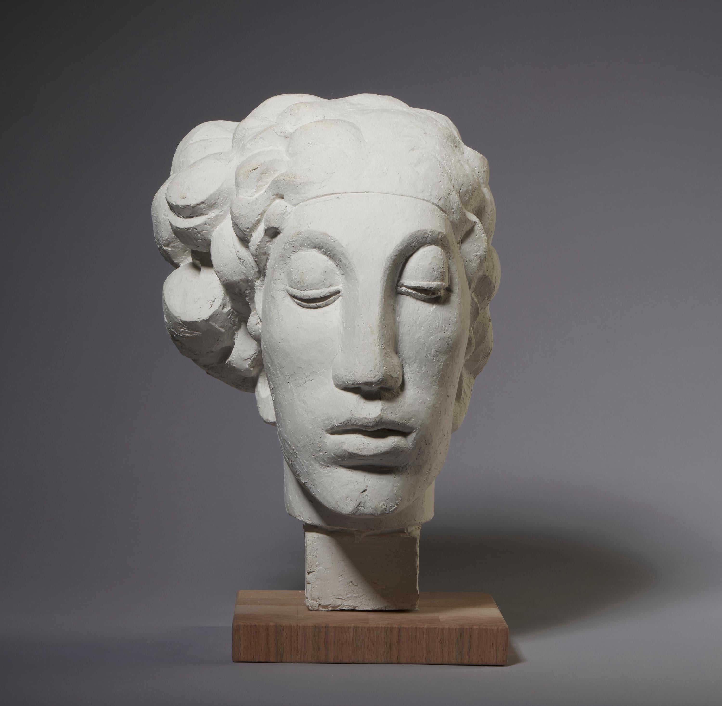 Giuseppe Rivadossi (Nave, July 8, 1935)

The Nazarene, 2009, 3/9
plaster sculpture

Head of young man with thick hair caught as, with half-closed eyes and mouth, he experiences a moment of serene meditation.
Particularly interesting is the