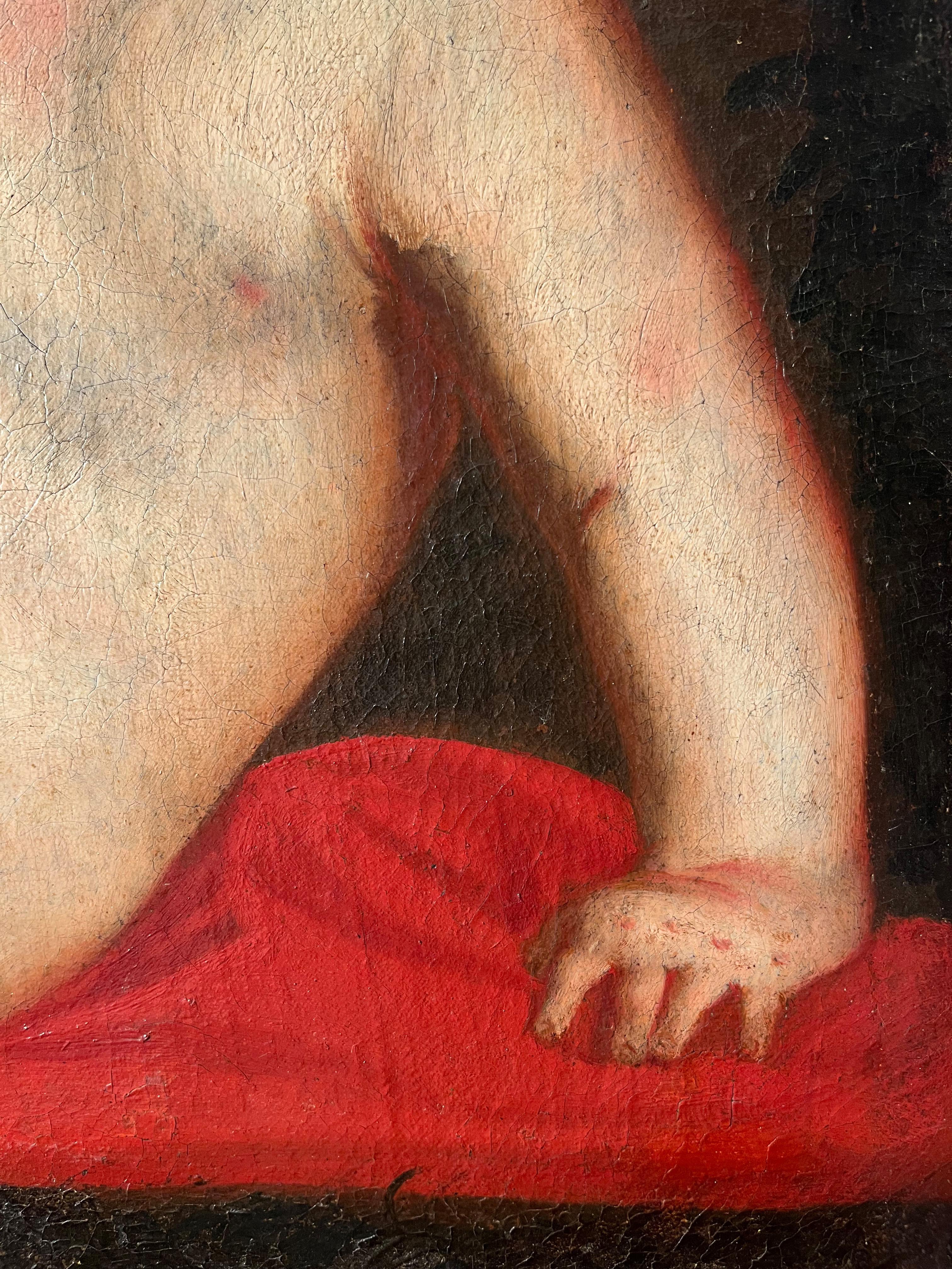 17. Jahrhundert von Il Padovanino Ein Paar Putten Öl auf Leinwand (Alte Meister), Painting, von Alessandro Varotari