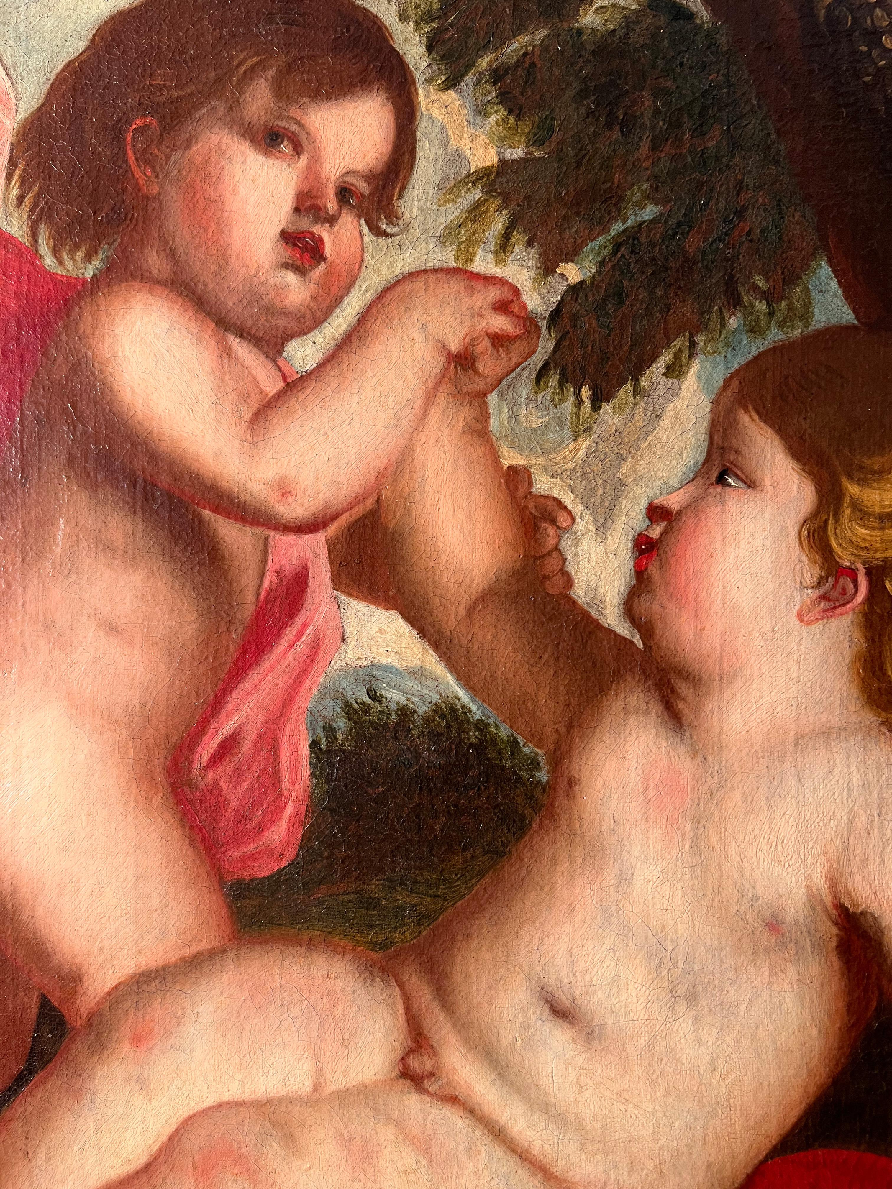 17. Jahrhundert von Il Padovanino Ein Paar Putten Öl auf Leinwand im Angebot 4