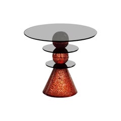 In Stock in Los Angeles, Red Glass Side Table by Paolo Lomazzi, Made in Italy