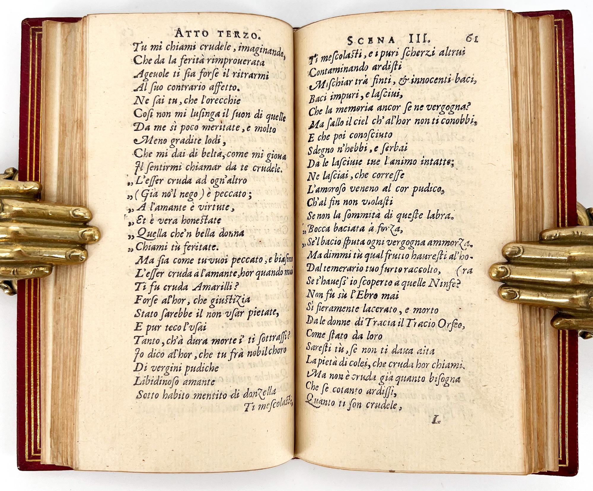 European Il pastor fido, tragicommedia pastorale - by G. B. Guarini - 1597 For Sale