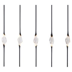 Il Pezzo 12 Black-Gold Long Chandelier by Il Pezzo Mancante