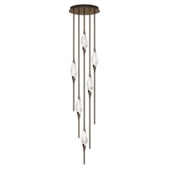 "Il Pezzo 12 Cluster Chandelier" - altura 200cm/78.7" - bronce - cristal - LEDs