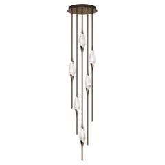 "Il Pezzo 12 Cluster Chandelier" - height 200cm/78.7" - bronze - crystal - LEDs