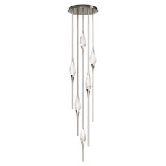 "Il Pezzo 12 Cluster Chandelier" - height 200cm/78.7" - nickel - crystal - LEDs