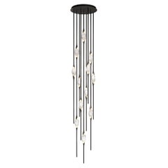 "Il Pezzo 12 Cluster Chandelier" - height 320cm/126" - black and gold - crystal