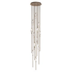 "Il Pezzo 12 Cluster Chandelier" - height 320cm/126" - bronze - crystal - LEDs