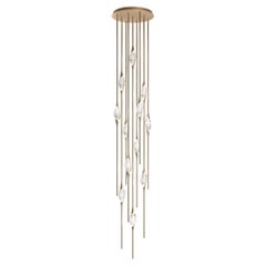 "Il Pezzo 12 Cluster Chandelier" - height 320cm/126" - satin brass - crystal