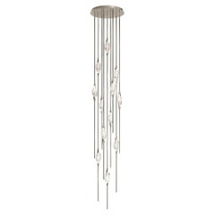 "Il Pezzo 12 Cluster Chandelier" - height 320cm/126" - nickel - crystal - LEDs