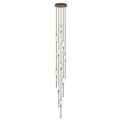 "Il Pezzo 12 Cluster Chandelier" - height 350cm/137" - bronze - crystal - LEDs