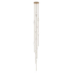 "Lampadario Il Pezzo 12 Cluster" - altezza 480cm/189" - ottone satinato - cristallo