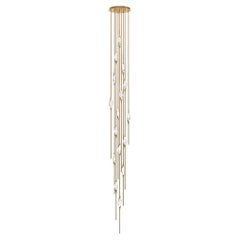 "Il Pezzo 12 Cluster Chandelier" - height 500cm/197" - polished brass - crystal