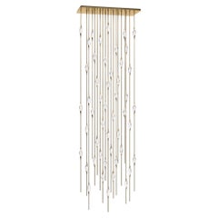 "Lampadario Il Pezzo 12 Cluster" - altezza 500cm/197" - ottone lucido - cristallo