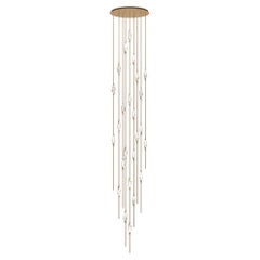 "Il Pezzo 12 Cluster Chandelier" - height 550cm/216" - satin brass - crystal