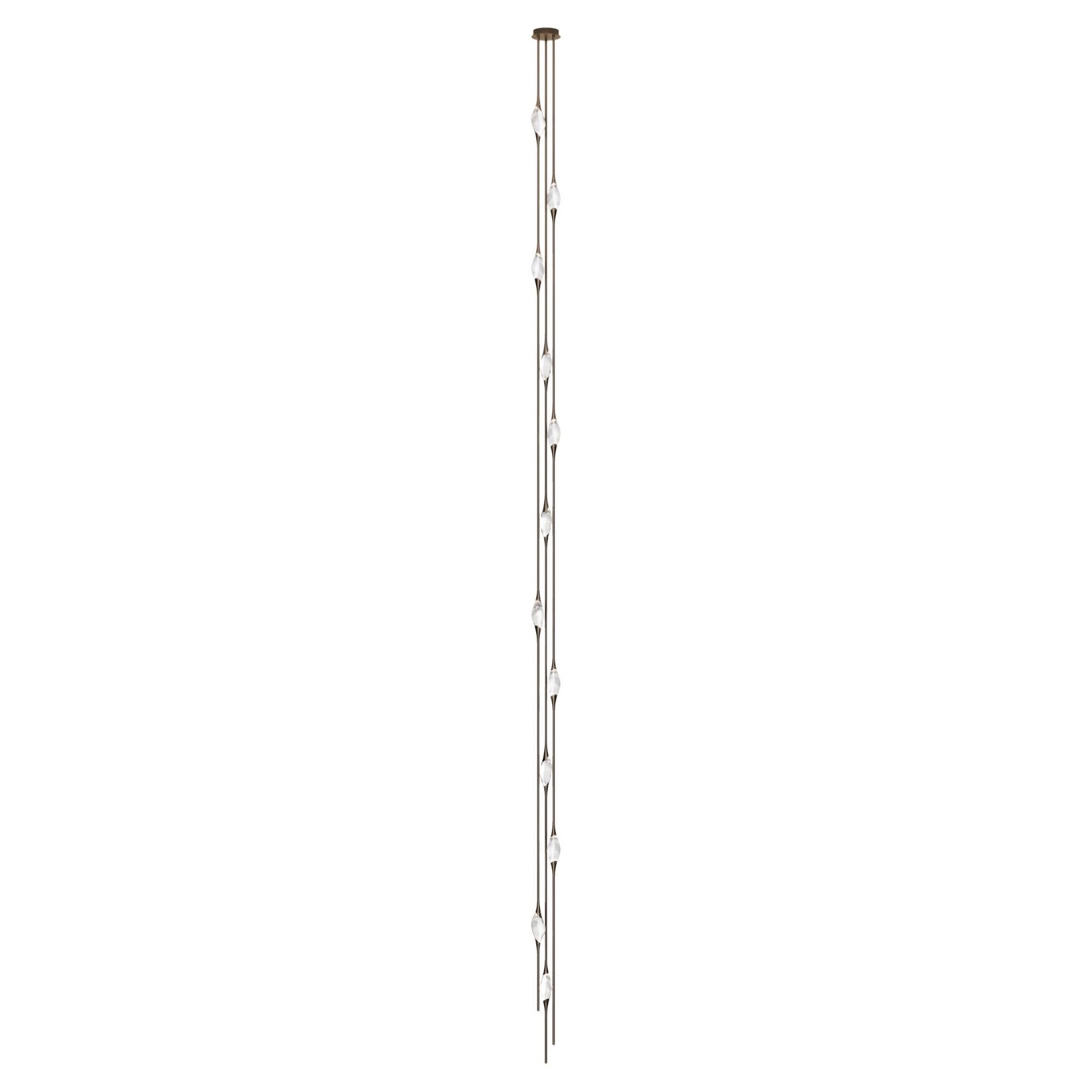 "Il Pezzo 12 Cluster Chandelier" - altura 700cm/275" - bronce - cristal - LEDs