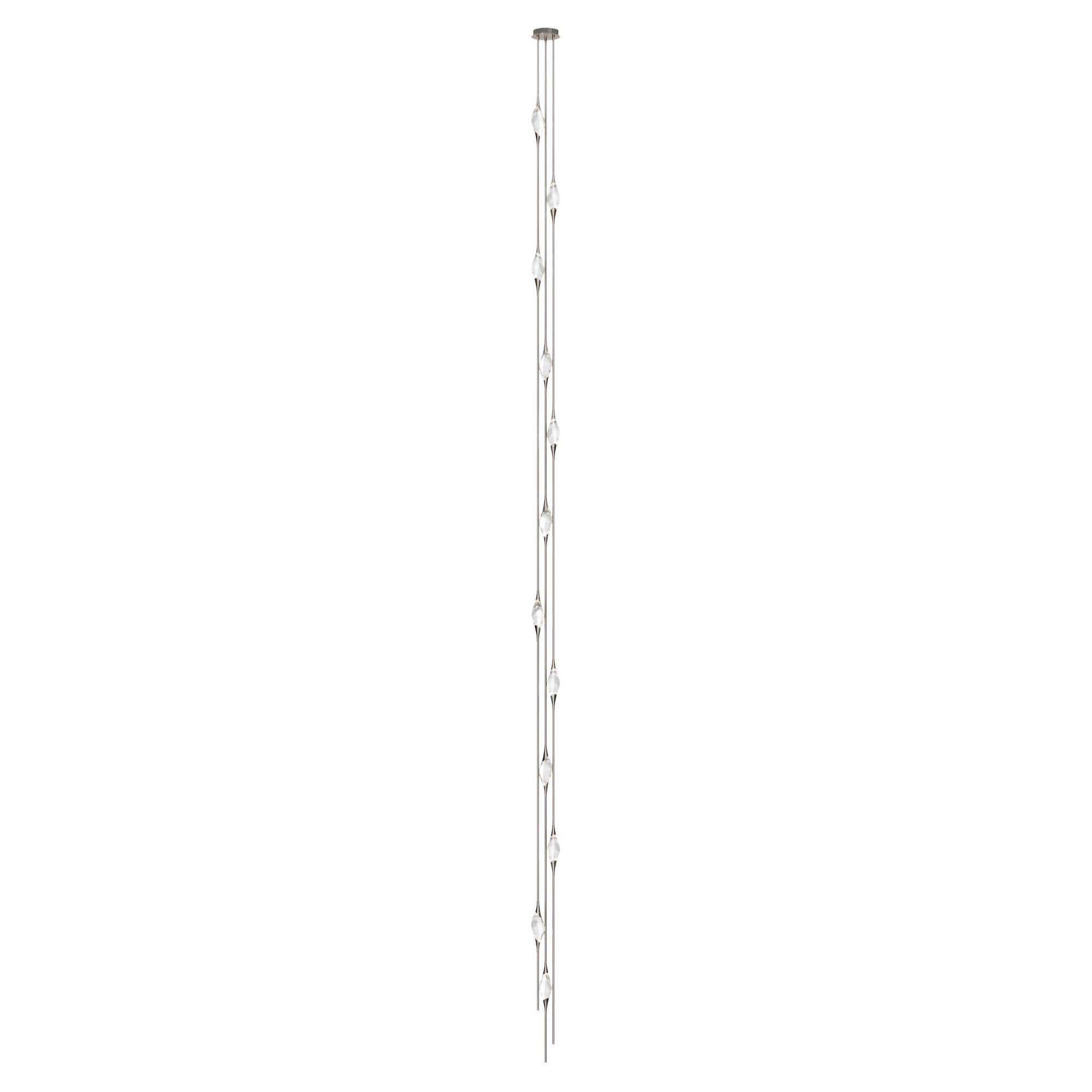 "Lampadario Il Pezzo 12 Cluster" - altezza 700cm/275" - nickel - cristallo - LED