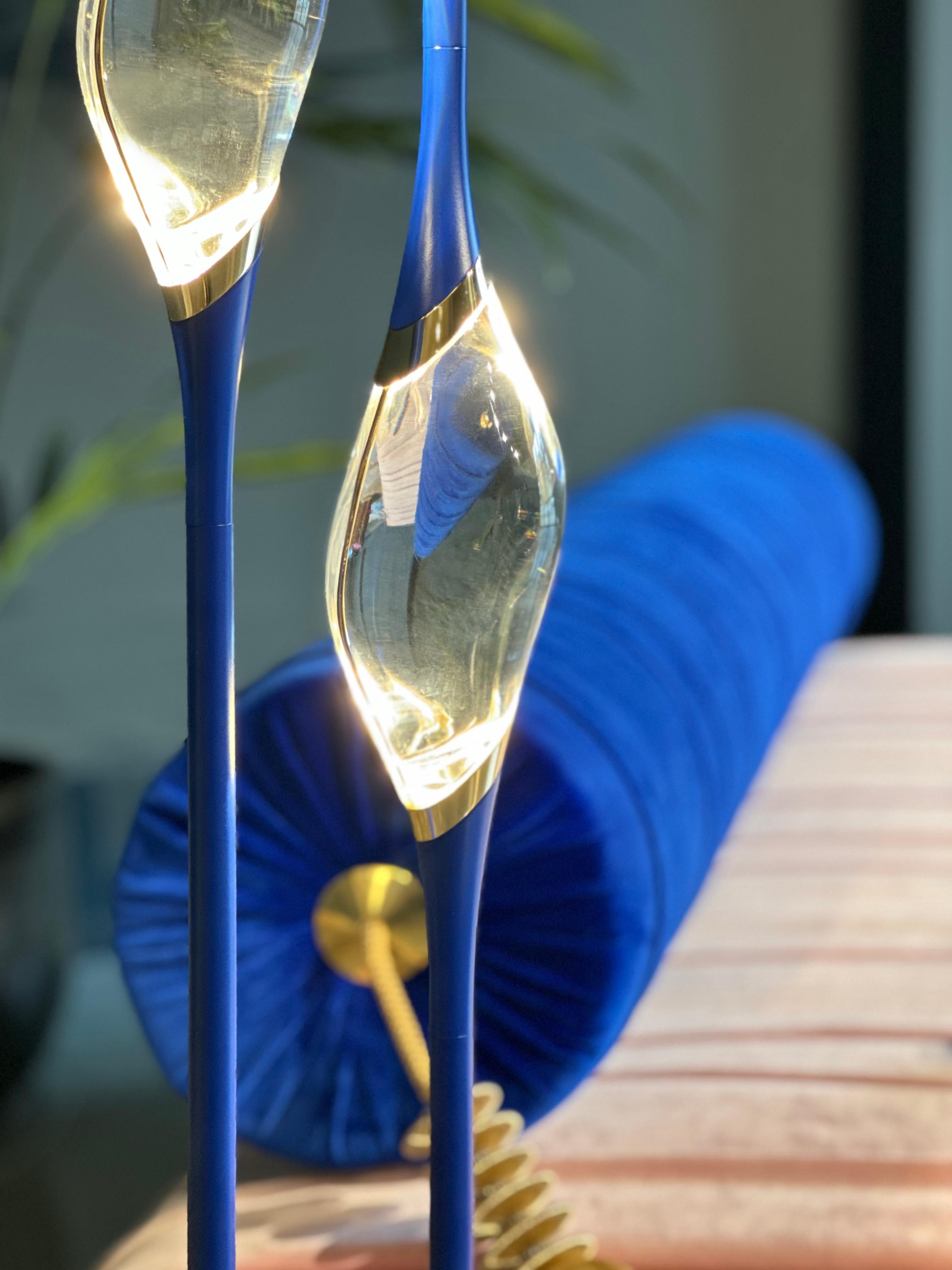 Lampadaire Il Pezzo 12 - bronze - marbre or calacatta - cristaux - LED en vente 2