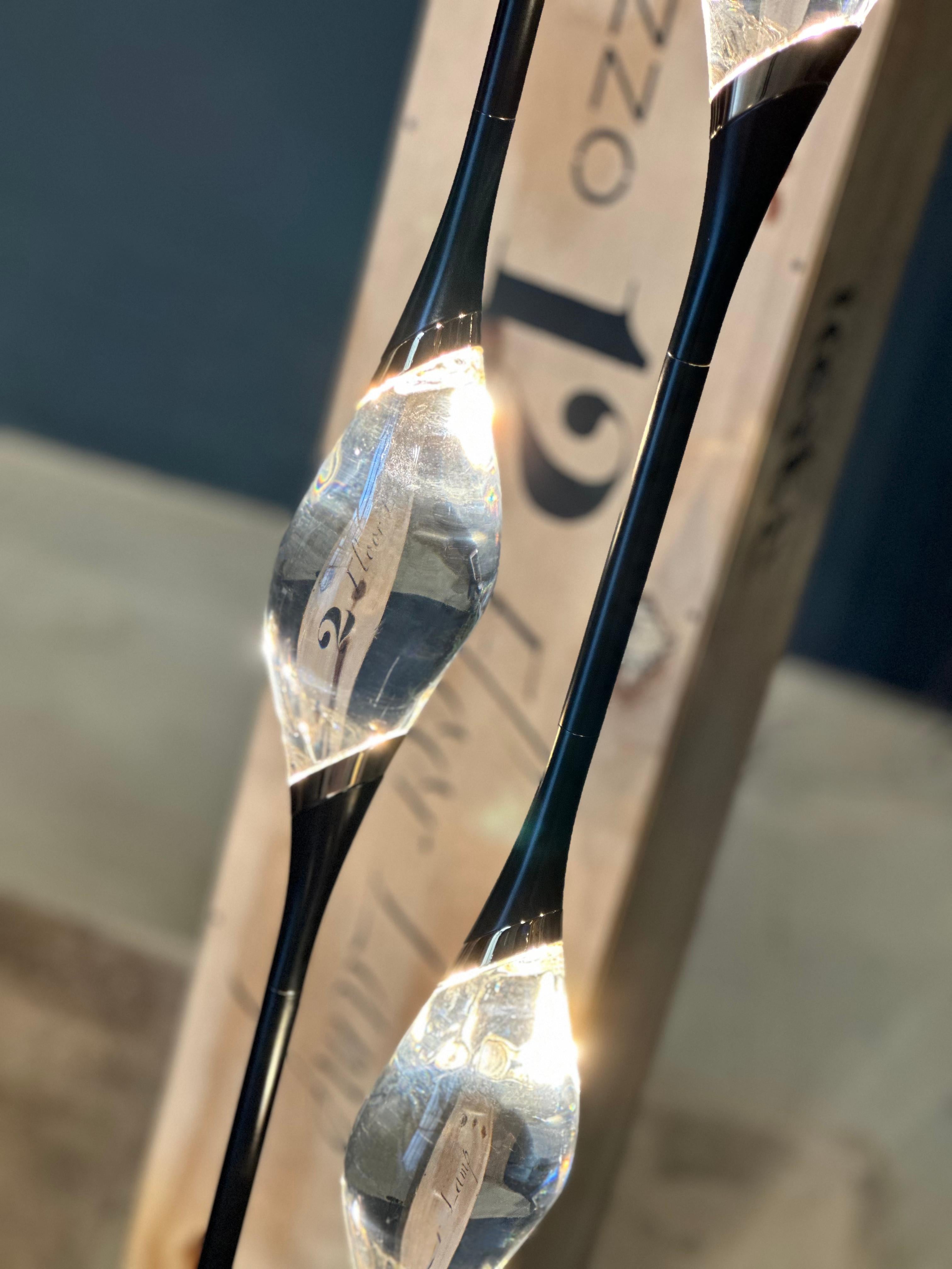 Lampadaire Il Pezzo 12 - bronze - marbre or calacatta - cristaux - LED en vente 3