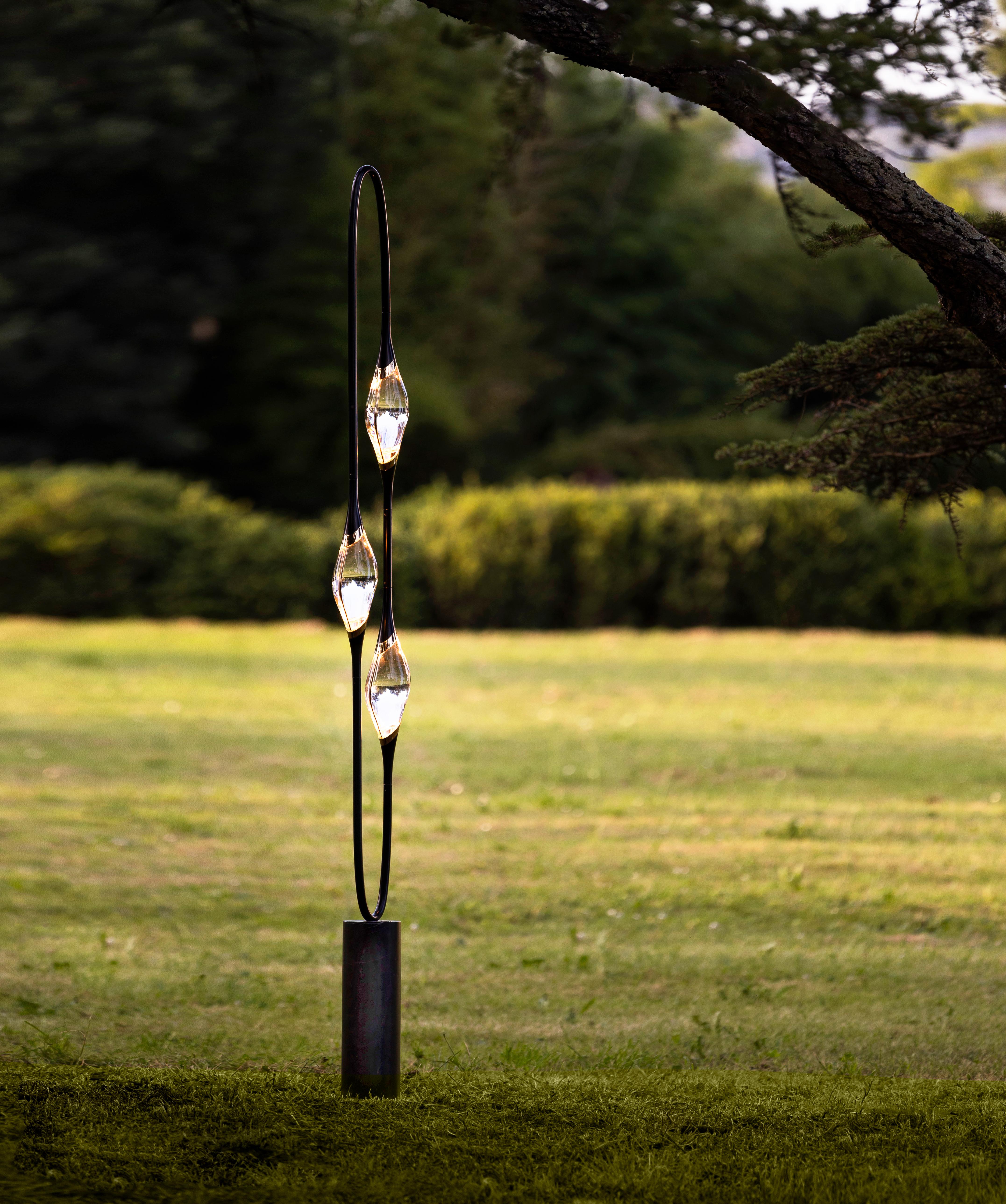 Lampadaire Il Pezzo 12 - bronze - marbre or calacatta - cristaux - LED en vente 4