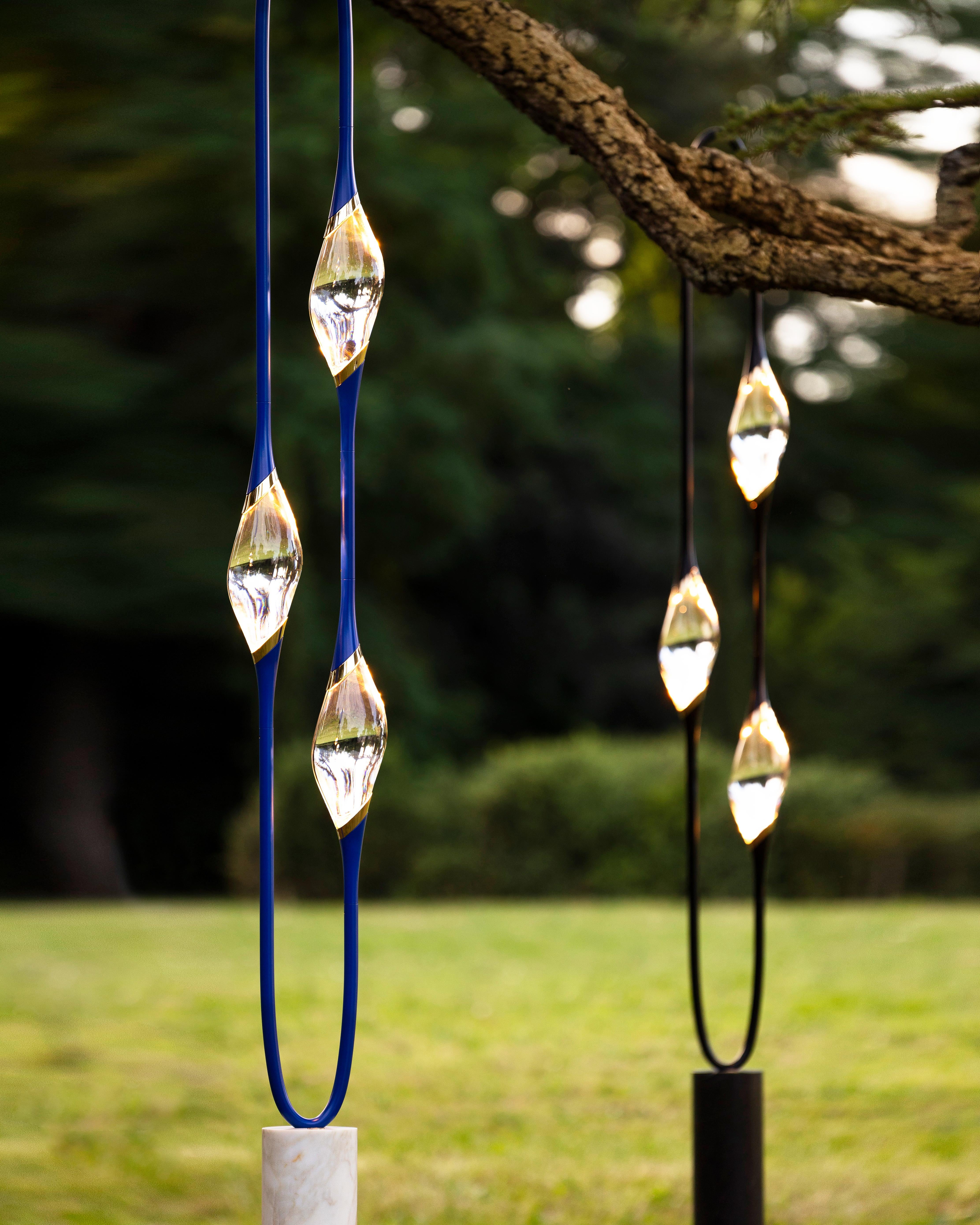 Lampadaire Il Pezzo 12 - bronze - marbre or calacatta - cristaux - LED en vente 5