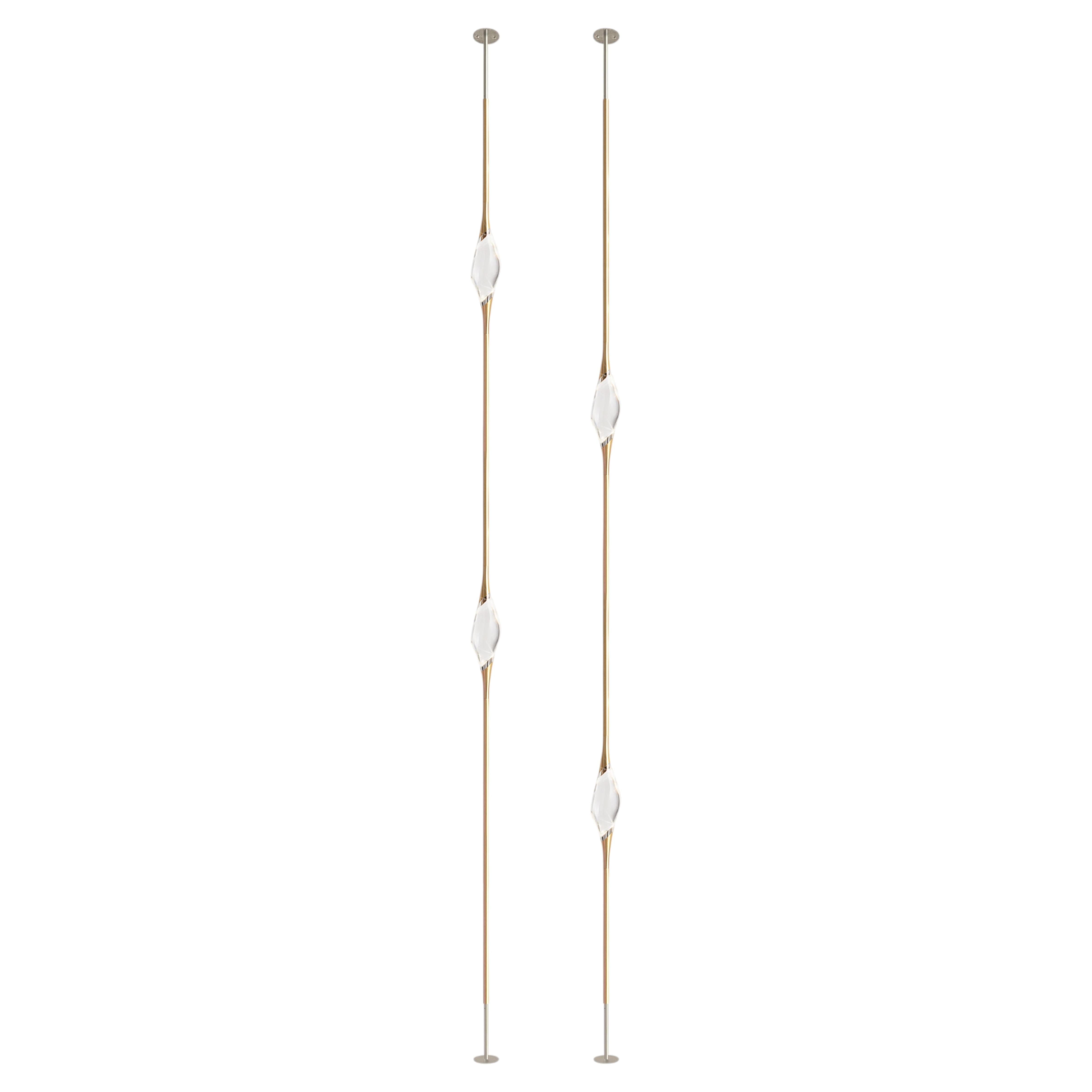 "Il Pezzo 12 Floor to Ceiling" - Composition A - satin brass and nickel finish