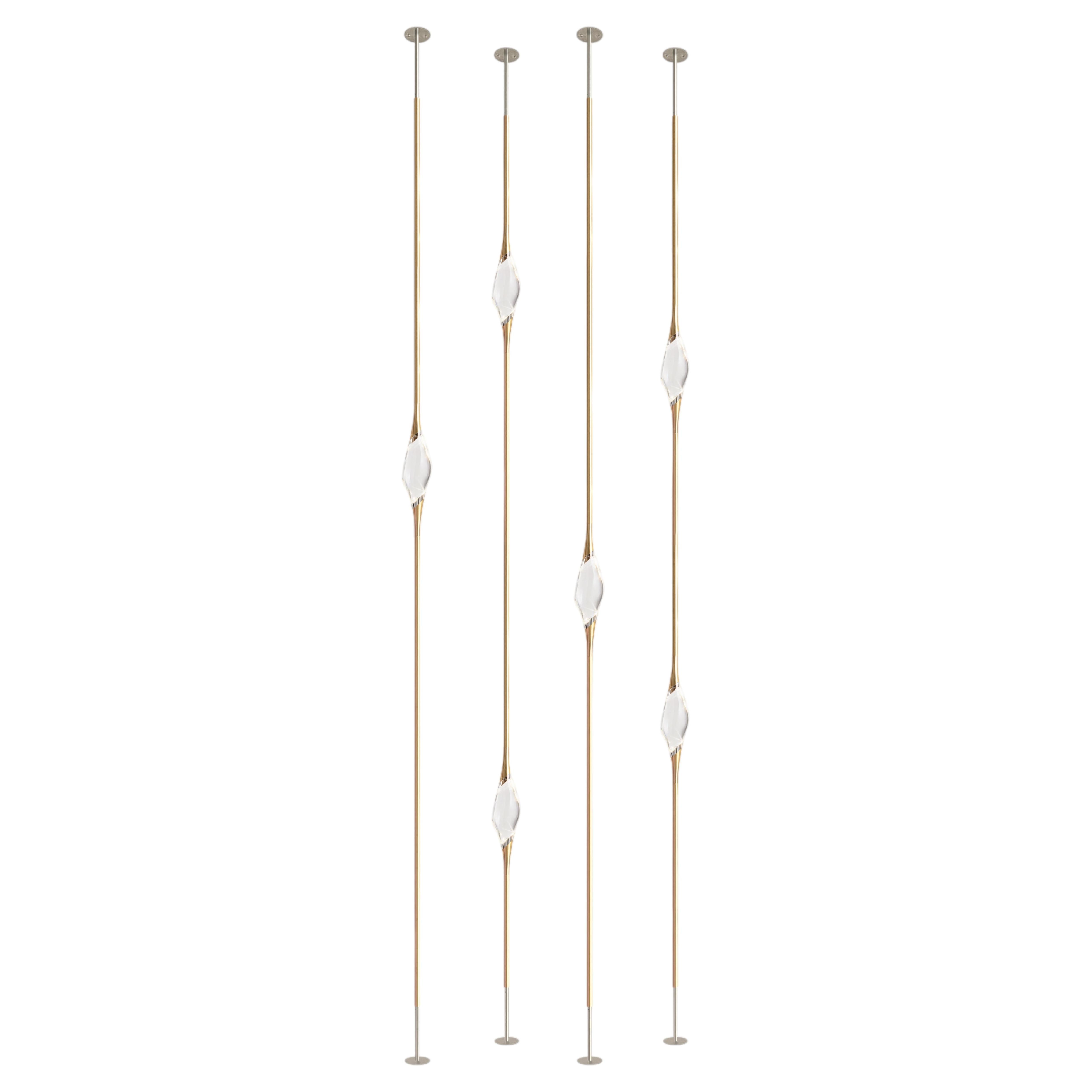 "Il Pezzo 12 Floor to Ceiling" - Composition C - satin brass and nickel finish