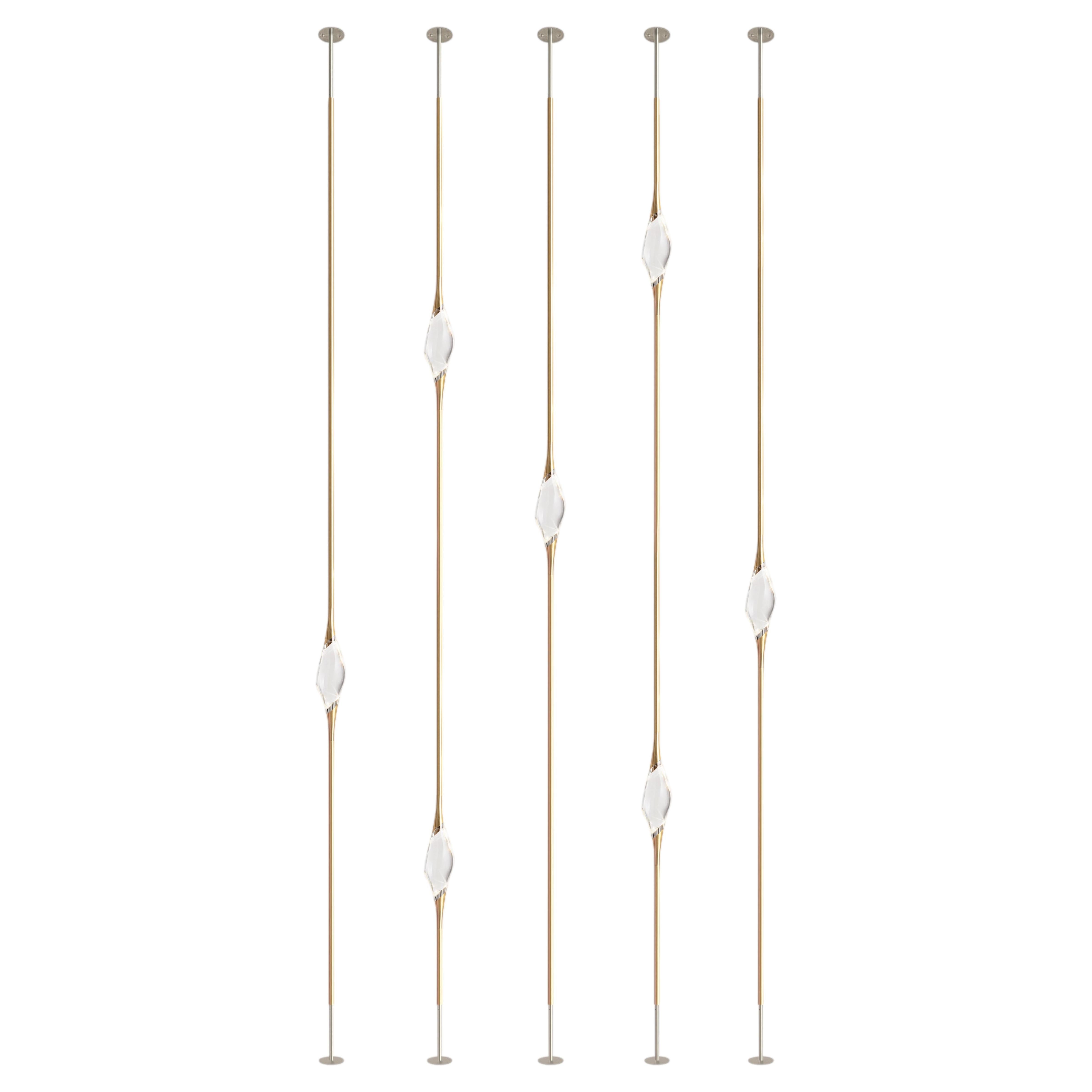 "Il Pezzo 12 Floor to Ceiling" - Composition D - satin brass and nickel finish For Sale