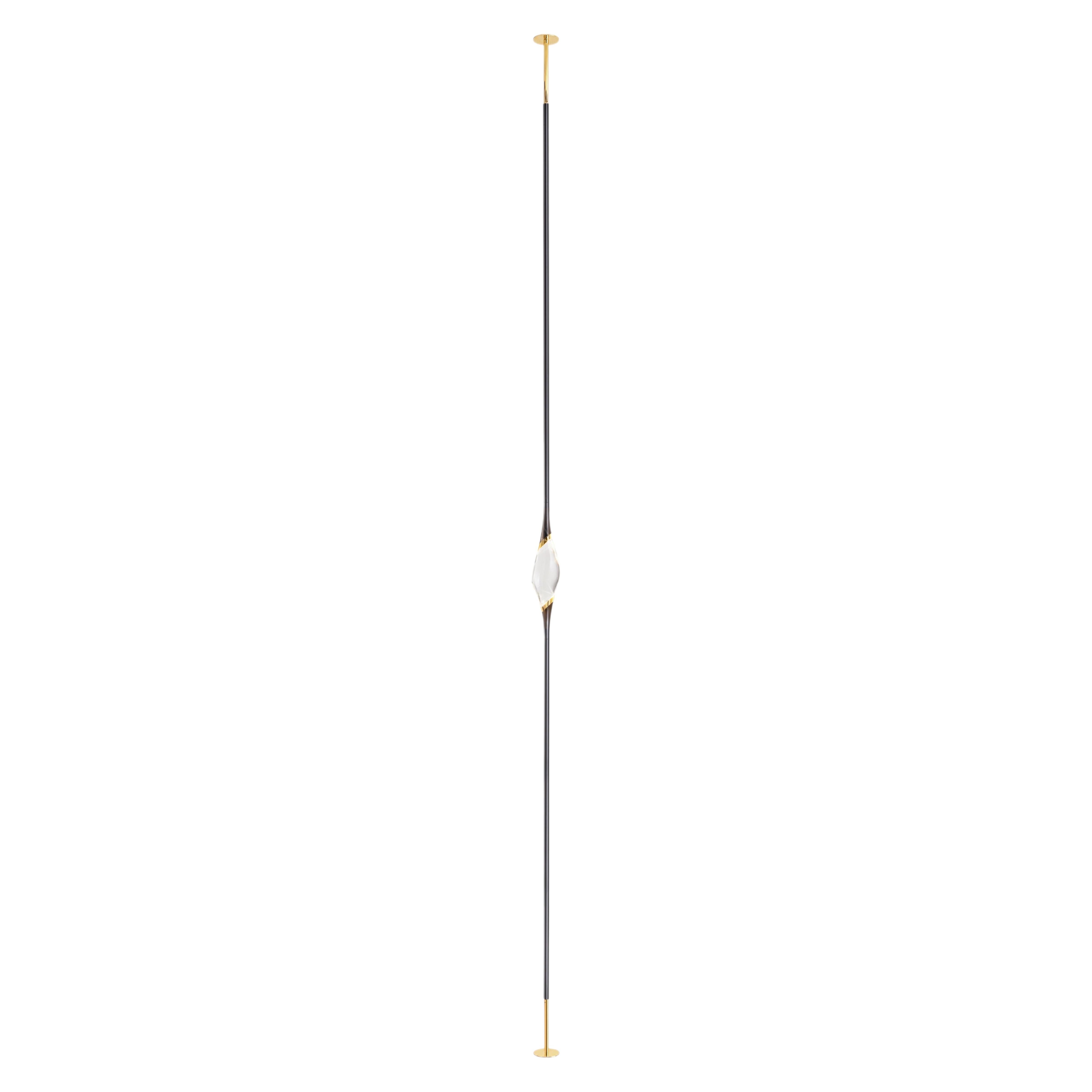 "Il Pezzo 12 Floor to Ceiling" - one crystal - black and gold finish