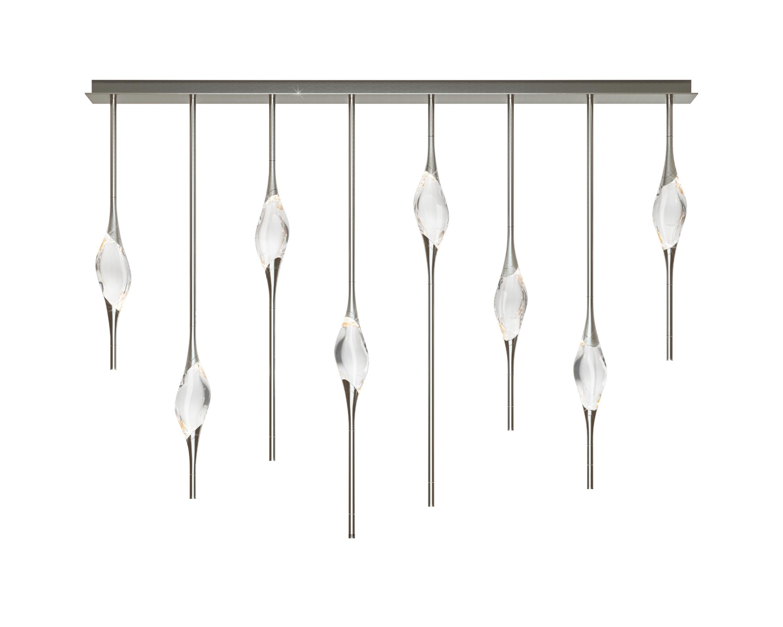 „Il Pezzo 12, gestaffelter Kronleuchter“ - Länge 160 cm/63 - schwarz-goldene Oberfläche im Angebot 1