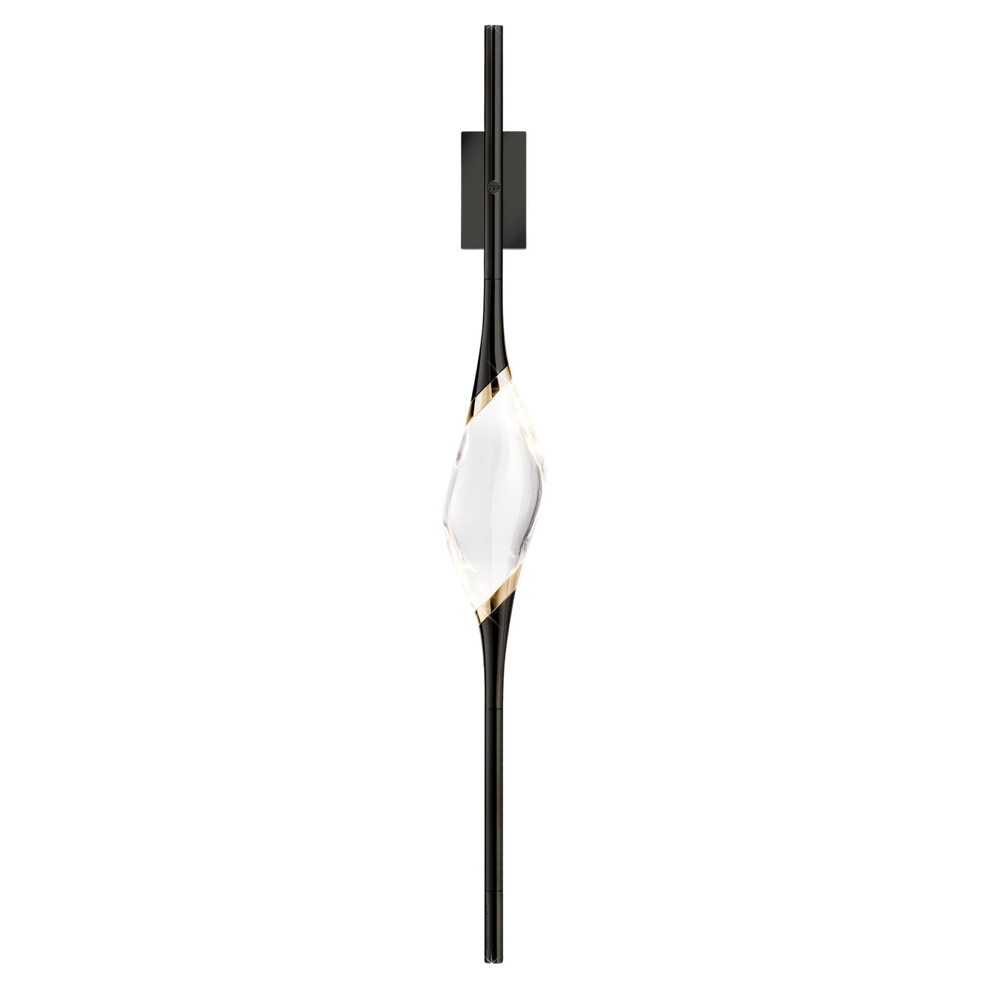 "Il Pezzo 12 Wall Sconce" - black and gold finish - crystal - Made in Italy