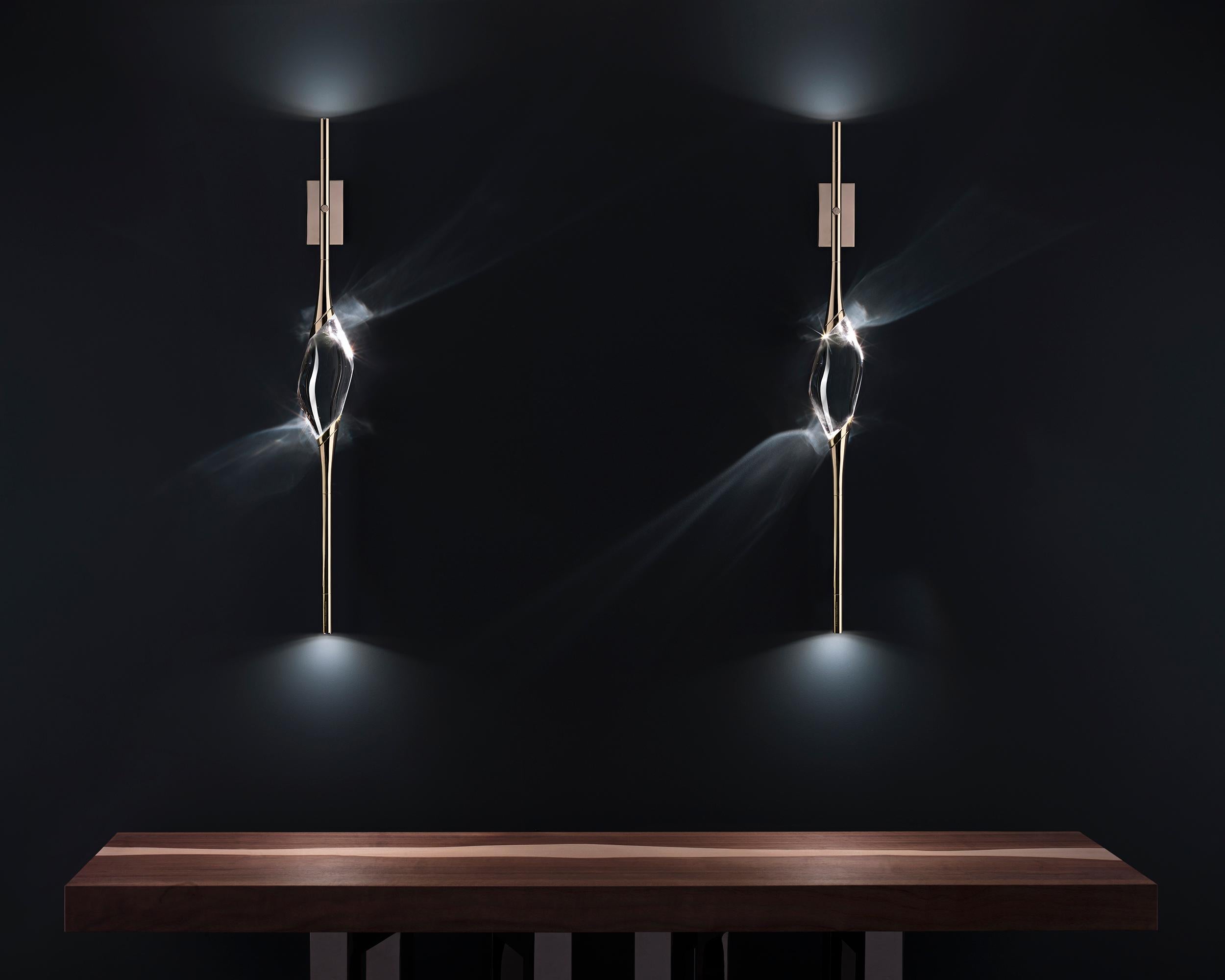 La Scala 2 Light 120V Wall Sconce in Florentine Bronze with Clear Radiance Crystal