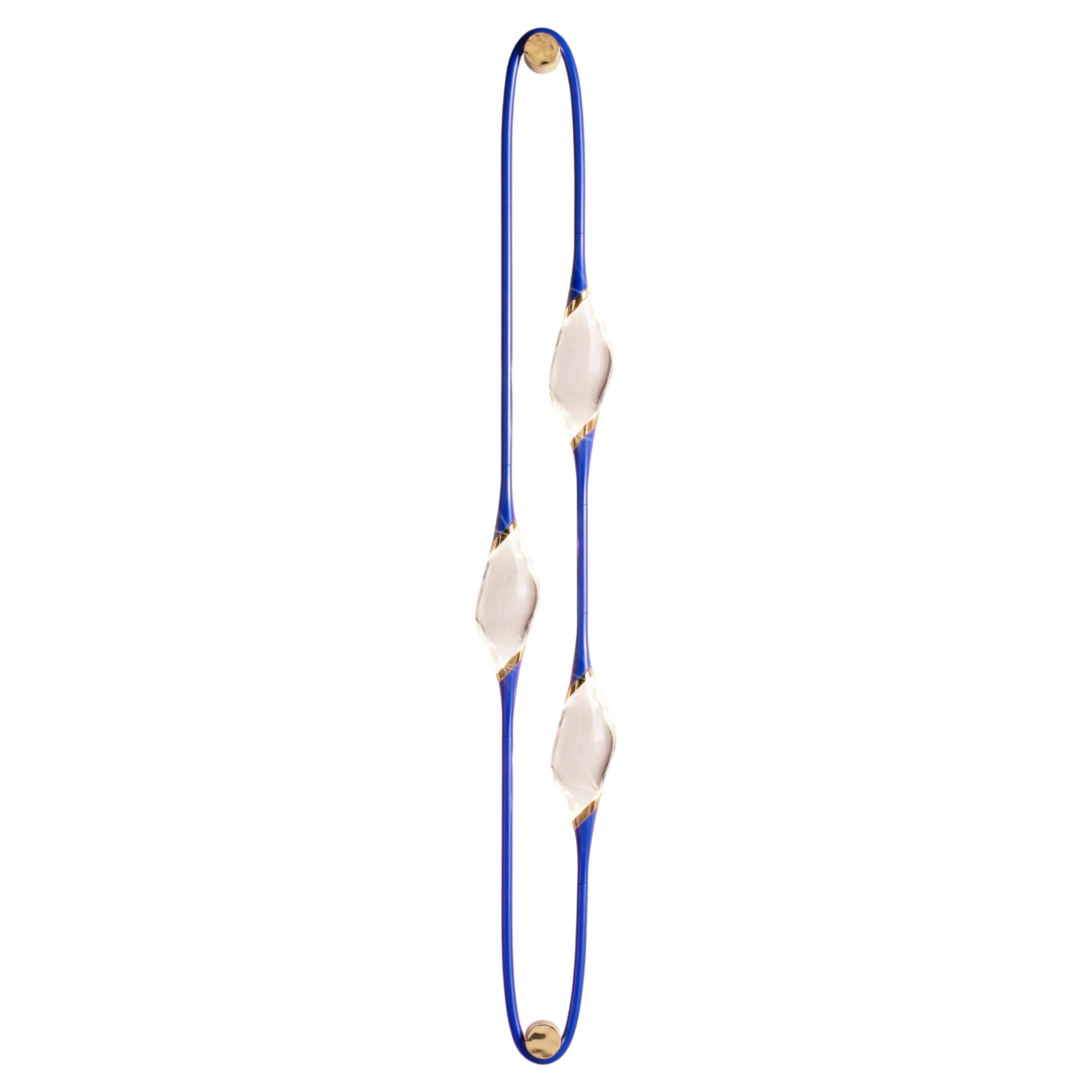 "Il Pezzo 12 Wall Sconce" - three crystals - blue majorelle and gold finish