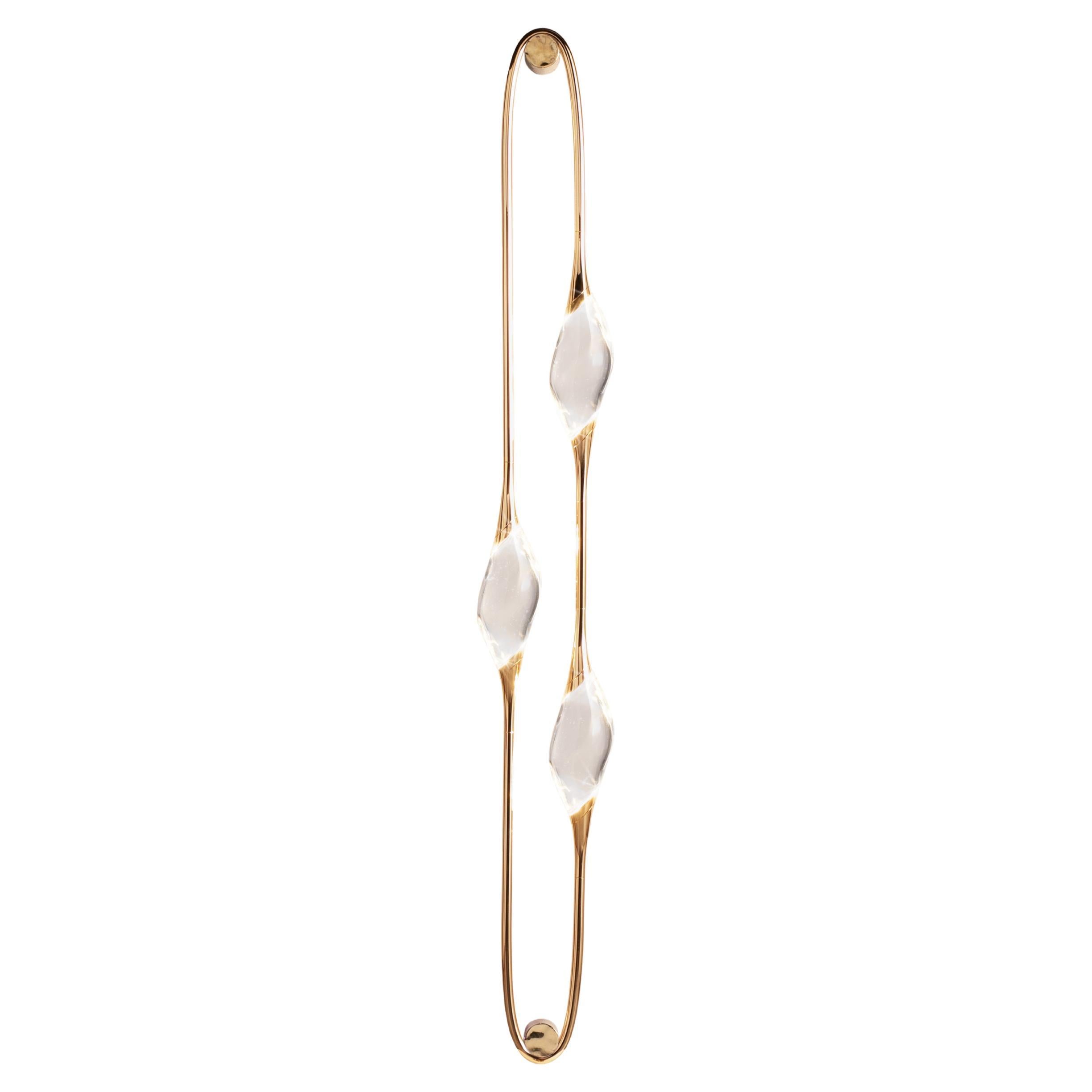 "Il Pezzo 12 Wall Sconce" - three crystals - gold finish