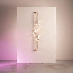 "Il Pezzo 12 Wall Sconce" - three crystals - satin brass finish