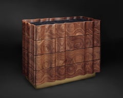 "Il Pezzo 2 Dresser" chest of drawers - walnut - Marquinia marble - brass base