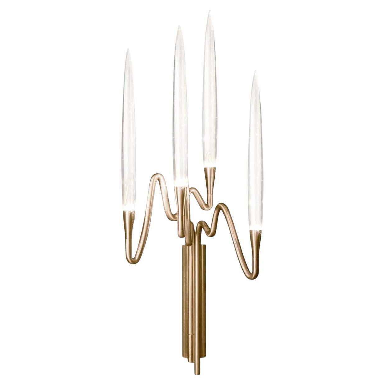 Il Pezzo 3 4-Lights Satin Brass Wall Sconce by Il Pezzo Mancante en venta