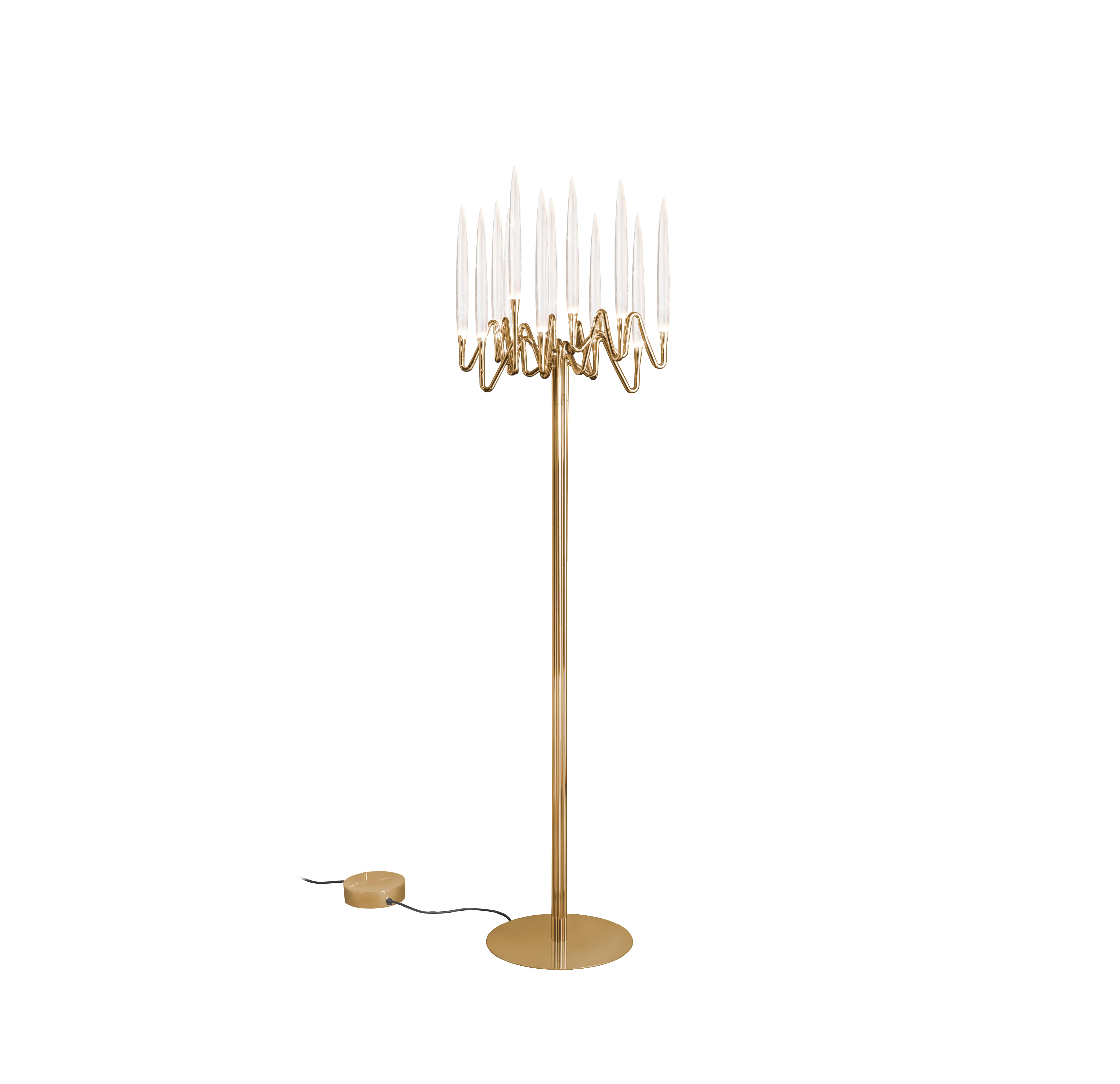 Post-Modern Il Pezzo 3 Bronze Floor Lamp by Il Pezzo Mancante For Sale