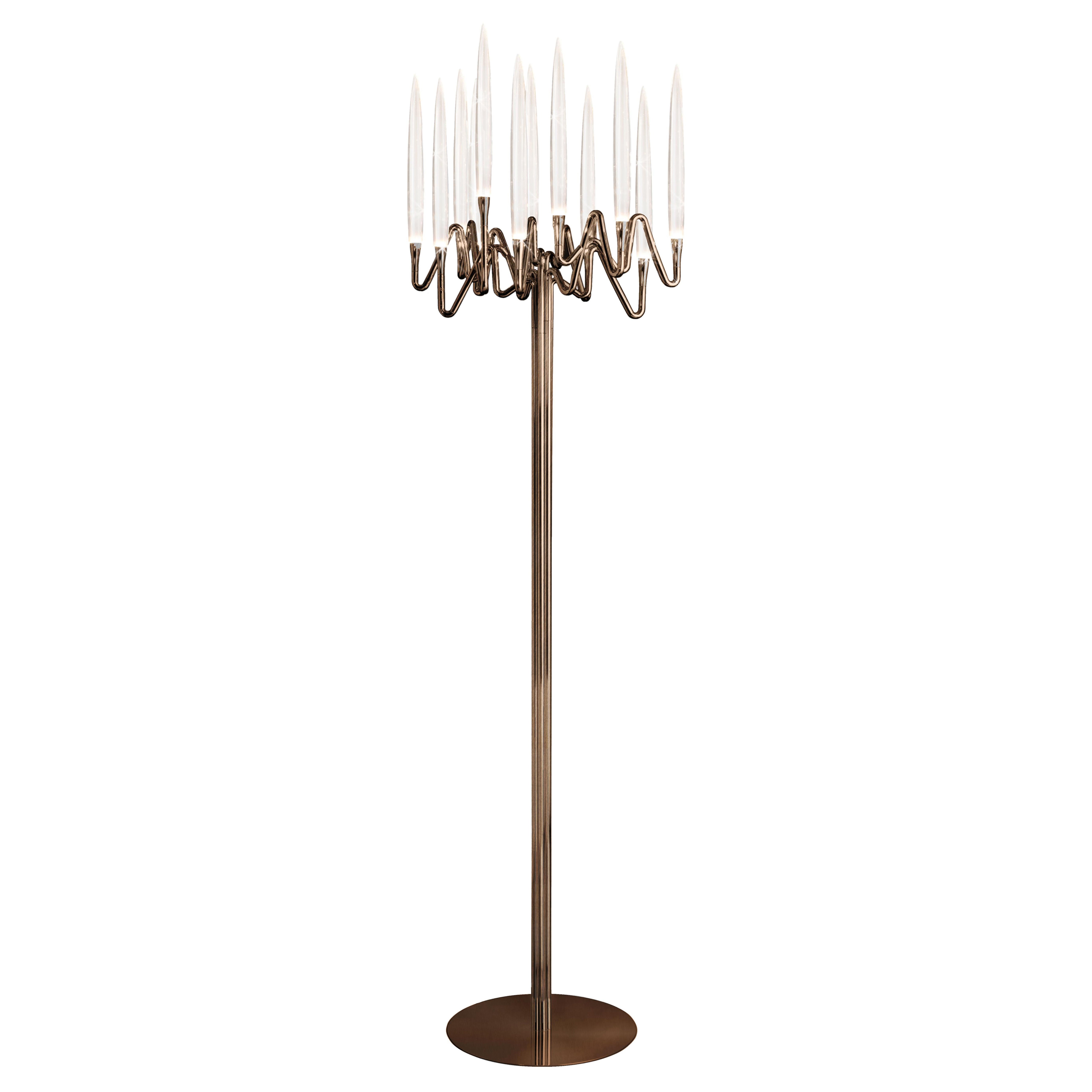 Il Pezzo 3 Bronze Floor Lamp by Il Pezzo Mancante For Sale