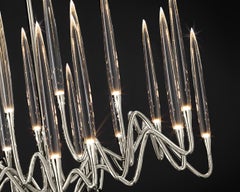 "Lampadario Il Pezzo 3 Endless"- lunghezza 285cm/112" - nichel - cristallo - LED